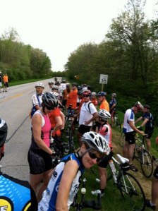 A different type of biking - Paul is the guy in the white shirt in the middle.
